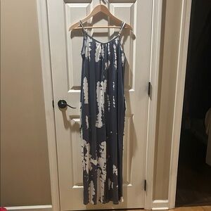 SHEIN Blue and White Tie-Dye Jumpsuit